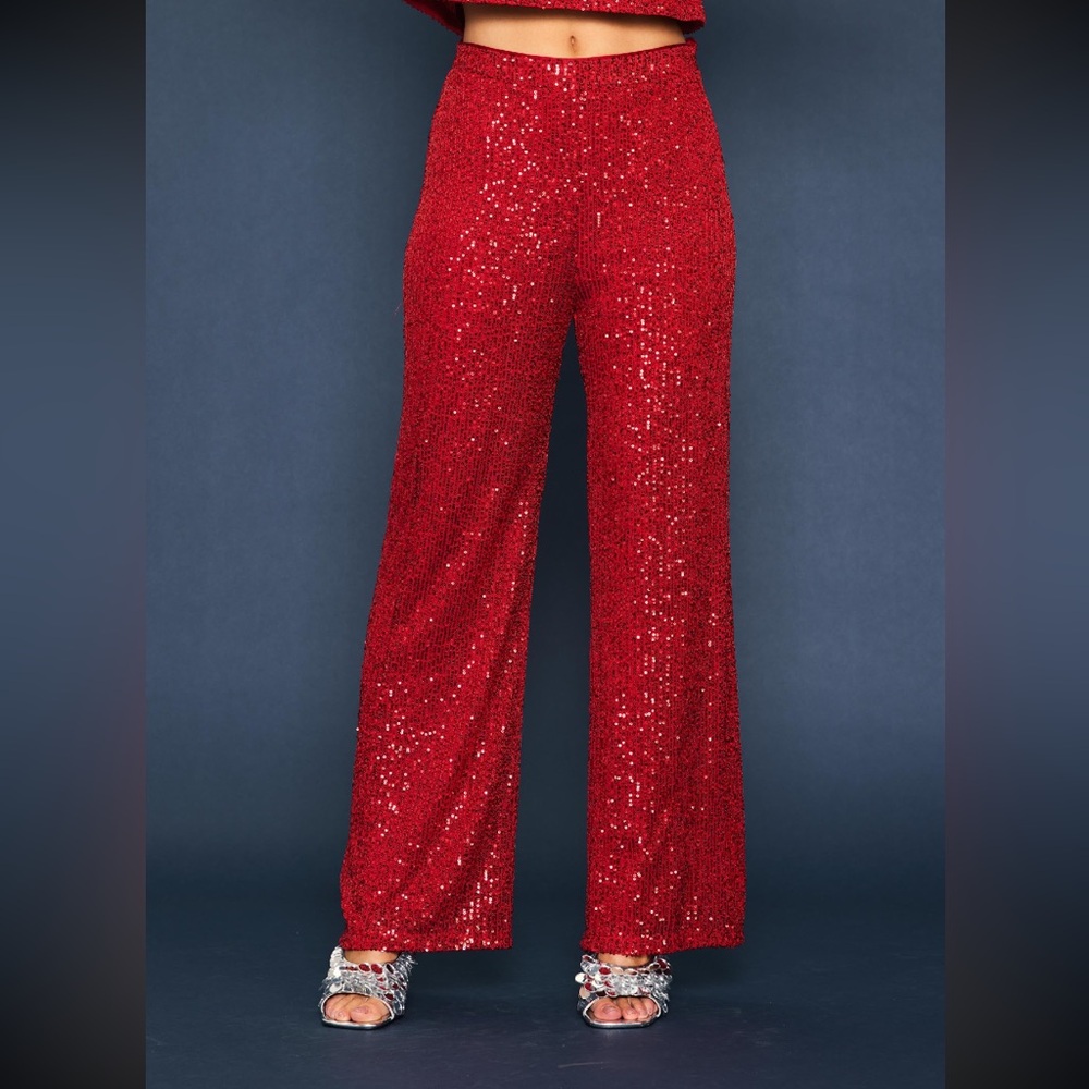 New w tags. Red sequin pants. Skies are Blue. Holiday Christmas.